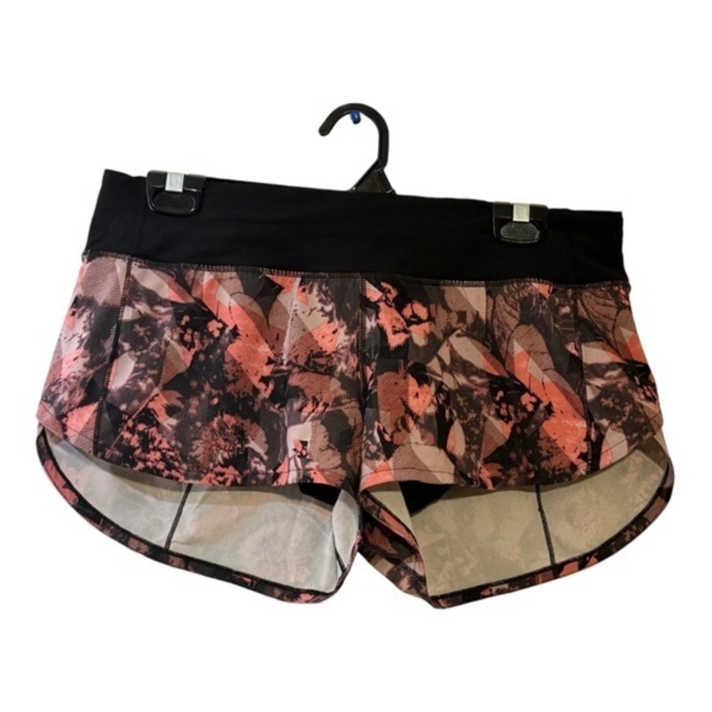 Lululemon Women’s Speed Up Short Shorts size 8 Pink Black Floral
